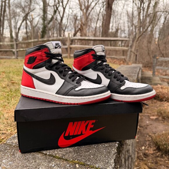 Jordan 1 Retro High Satin Black Toe Women's Sneakers - Picture 2 of 10
